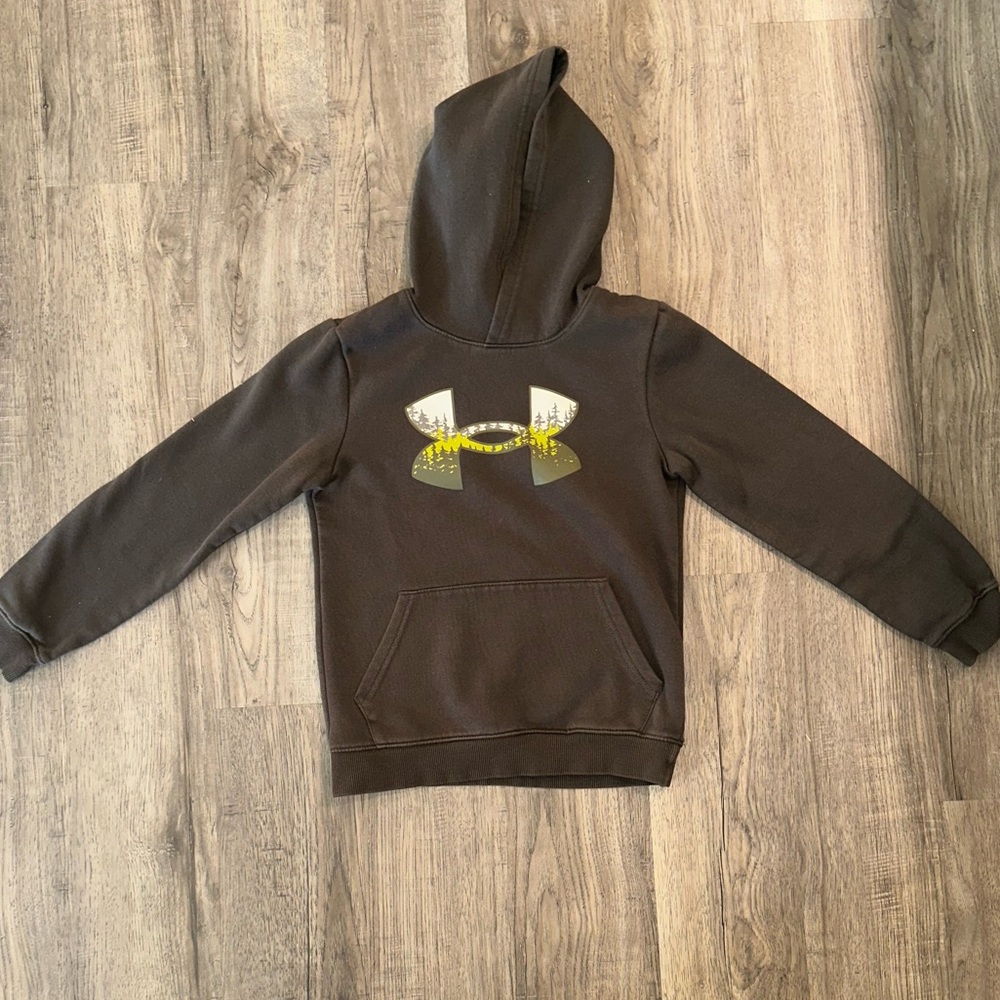 Under Armour Kids Hoodie - Dark Gray with Yellow Logo